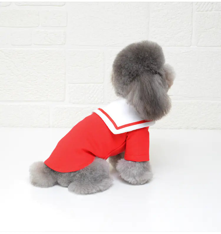 Pet Dog Sailor Outfit for Autumn/Winter Apparel