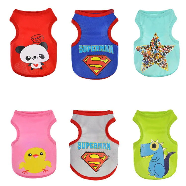 Cute Breathable Summer Pet Vest for Dogs and Cats