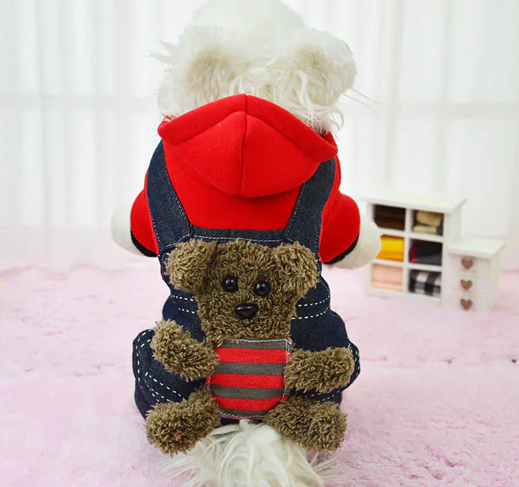 Thick Fleece Pet Jumpsuit with Four Legs for Pets