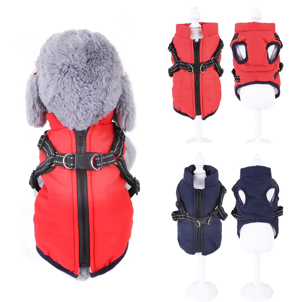 Pet Waistcoat with Chest Strap and Warm Velvet Lining