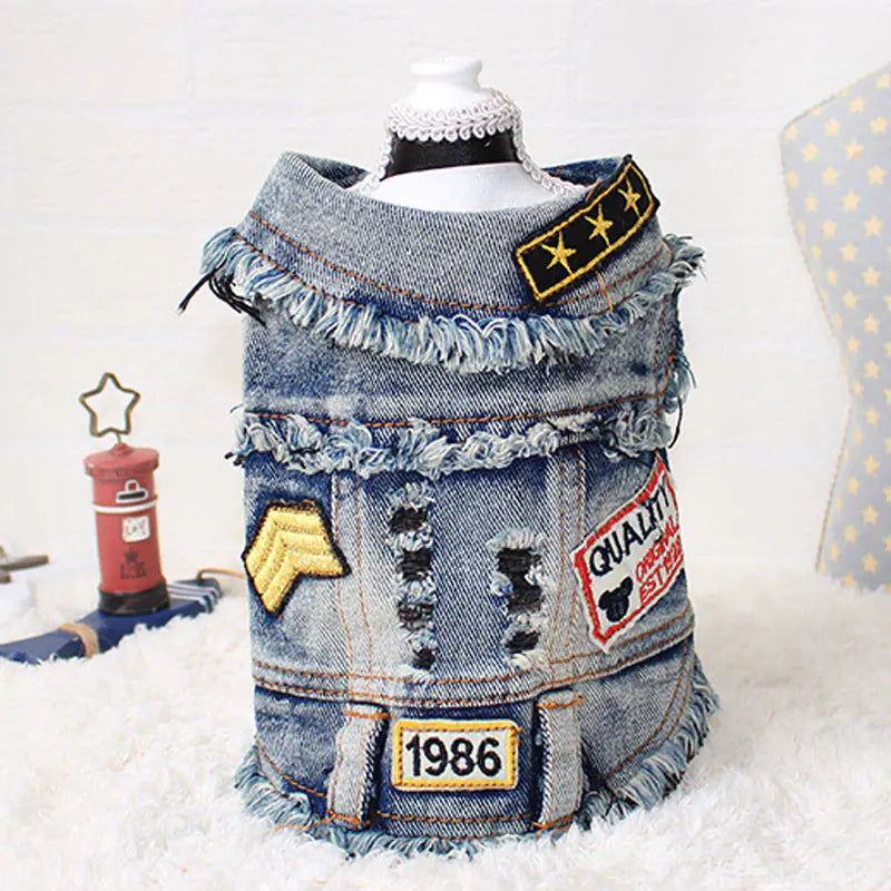 Cool Sand-Washed Denim Vest for Dogs (Pet Apparel)