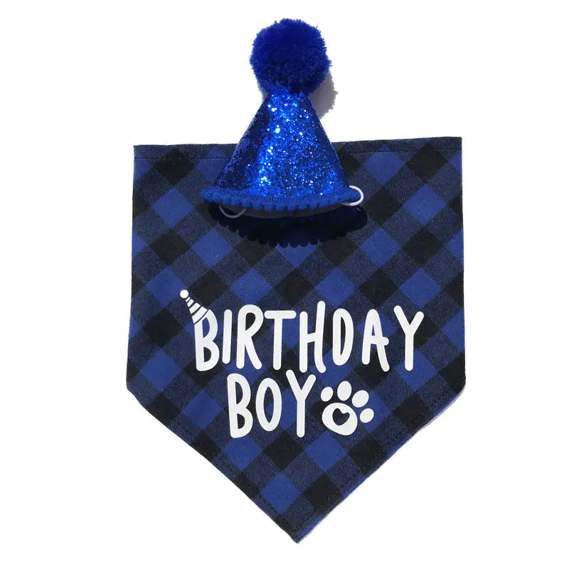 Pet Birthday Bandana and Party Hat for Dogs