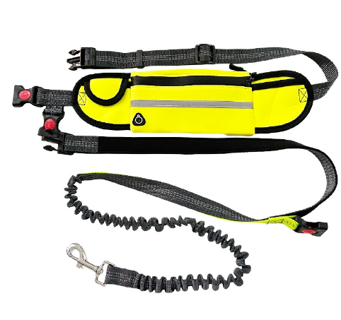 Adjustable Hands-Free Dog Running Leash with Pocket