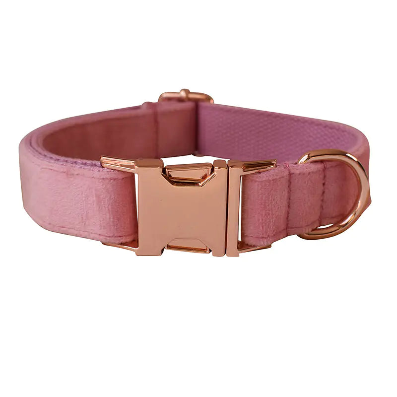 Double Layer Microfiber Rose Gold Buckle Pet Collar
