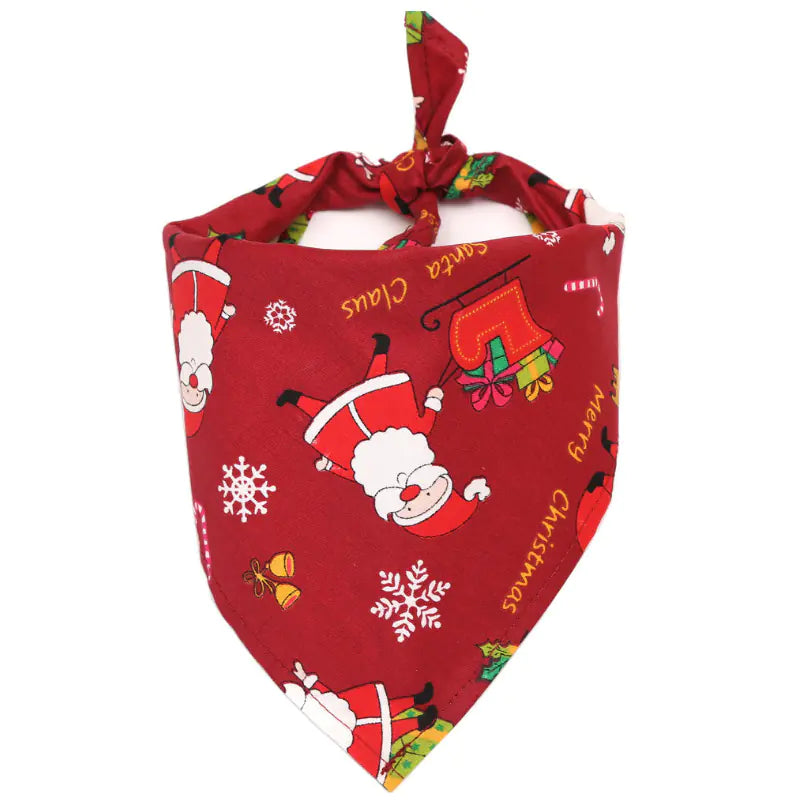 Christmas Print Triangle Scarf for Dogs