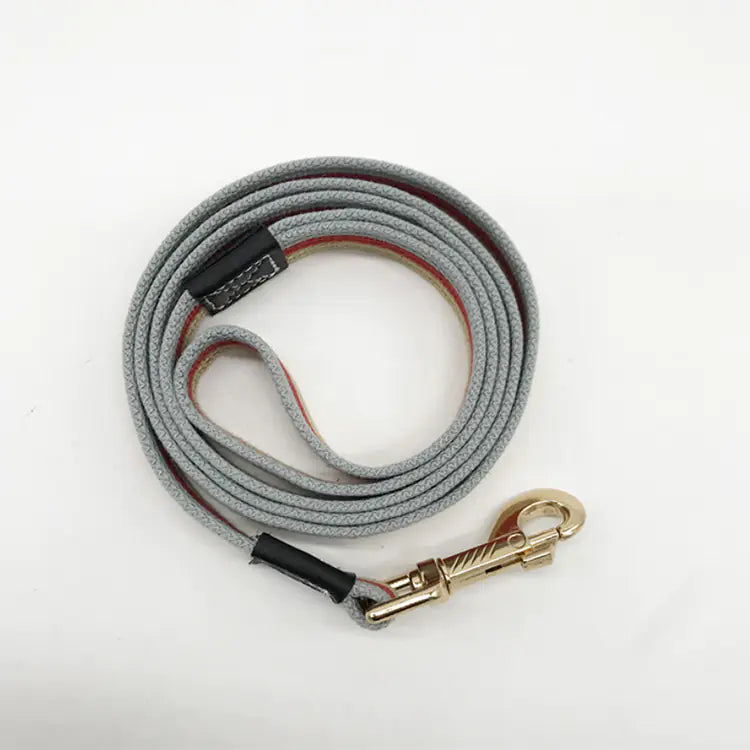 Striped Dog Leash with Safety Rope and Traction Line