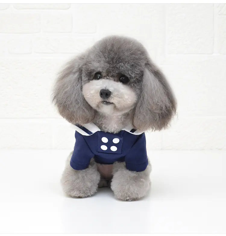 Pet Dog Sailor Outfit for Autumn/Winter Apparel