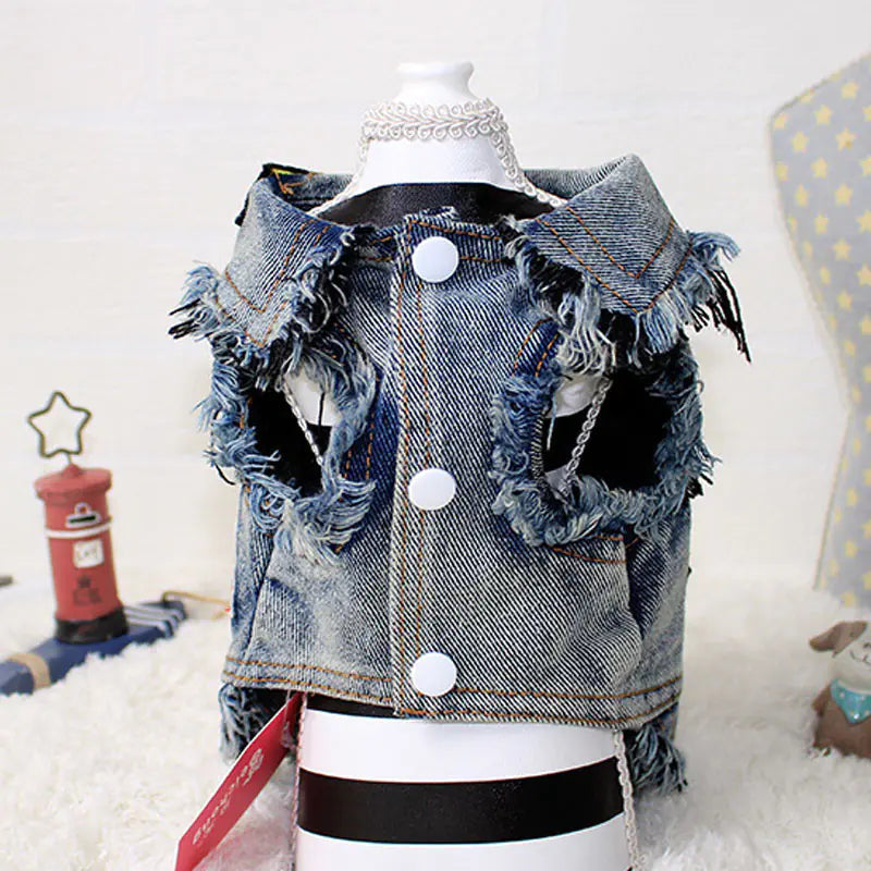 Cool Sand-Washed Denim Vest for Dogs (Pet Apparel)