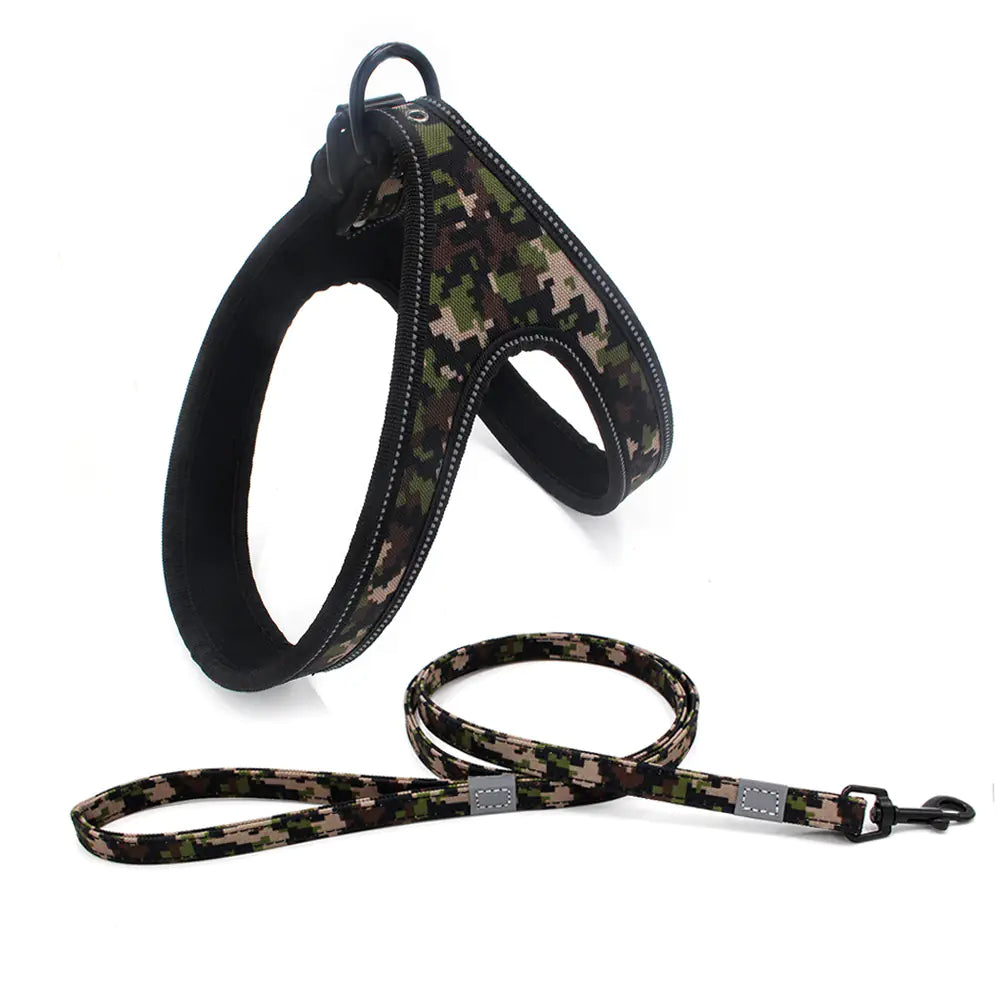 Reflective Pet Harness in Colorful Printed Oxford Fabric