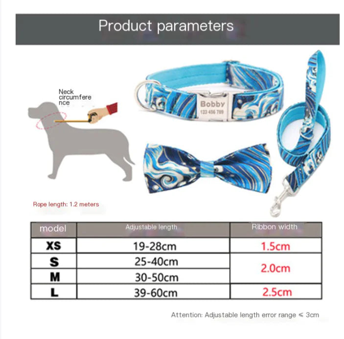 Customizable Pet Collar with Name and Phone Tag