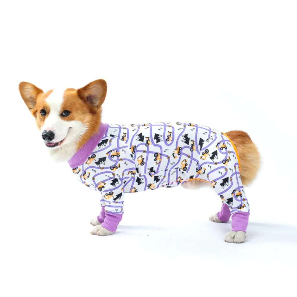 2024 Cute Cartoon Dog Print Bodysuit for Pets
