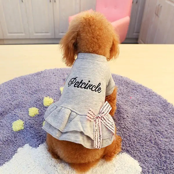 Pet Dog Dress with Bow and Letter Design for Puppies