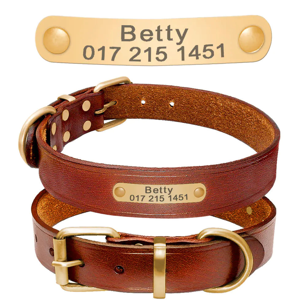 Customizable Leather Dog Collar for All Breeds