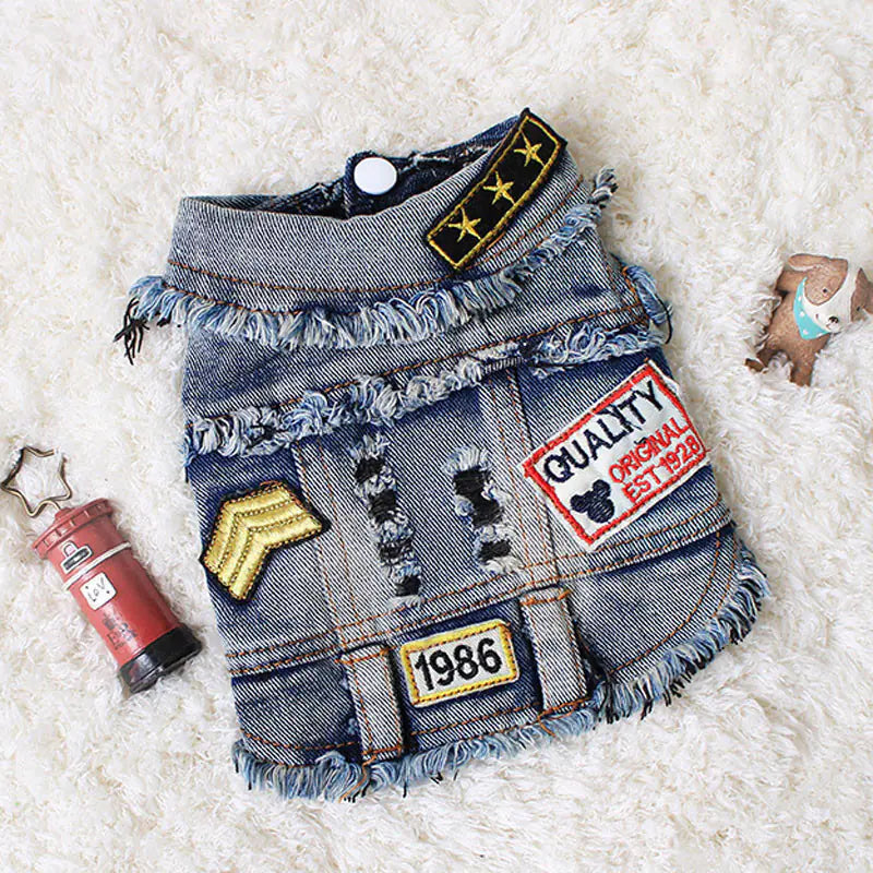 Cool Sand-Washed Denim Vest for Dogs (Pet Apparel)