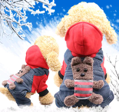 Thick Fleece Pet Jumpsuit with Four Legs for Pets