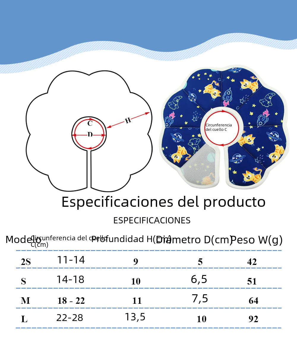 Waterproof Elizabethan Collar for Cats and Small Dogs