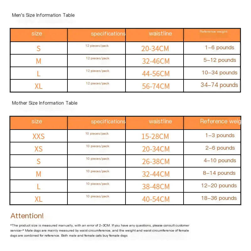 Disposable Dog Diapers for Pets (Menstrual Pants)