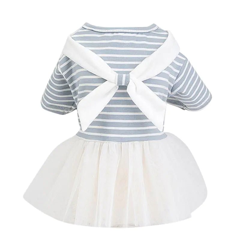 New Spring Summer Dog Clothing with White Bow Dress