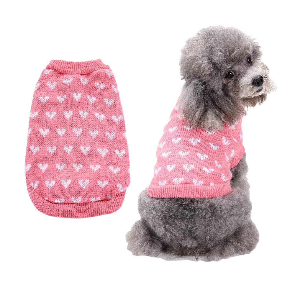 Warm Red Dog Sweater Skirt for Autumn and Winter