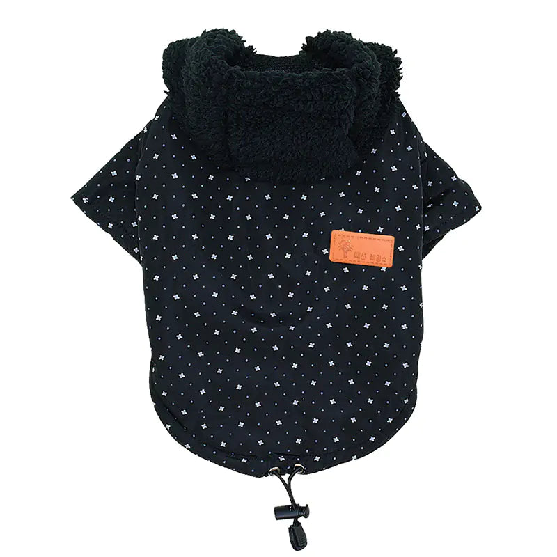 Padded Hooded Dog Coat for Warmth and Comfort