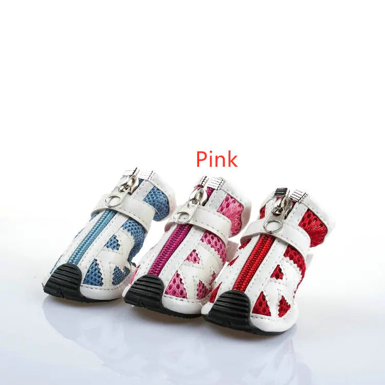 Breathable Mesh Pet Shoes with Fashion Sticker (M Type)