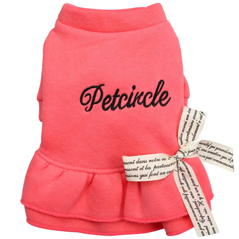 Pet Dog Dress with Bow and Letter Design for Puppies