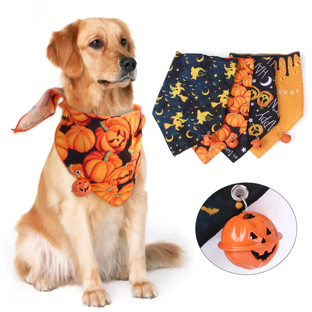 Halloween Print Triangle Towel for Dogs and Cats