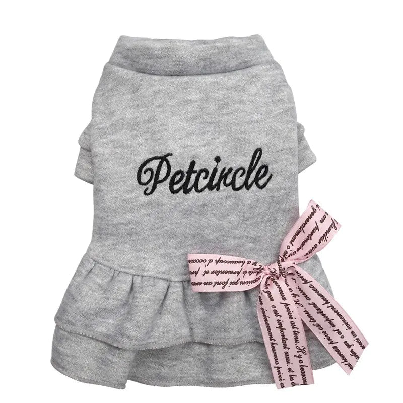 Pet Dog Dress with Bow and Letter Design for Puppies