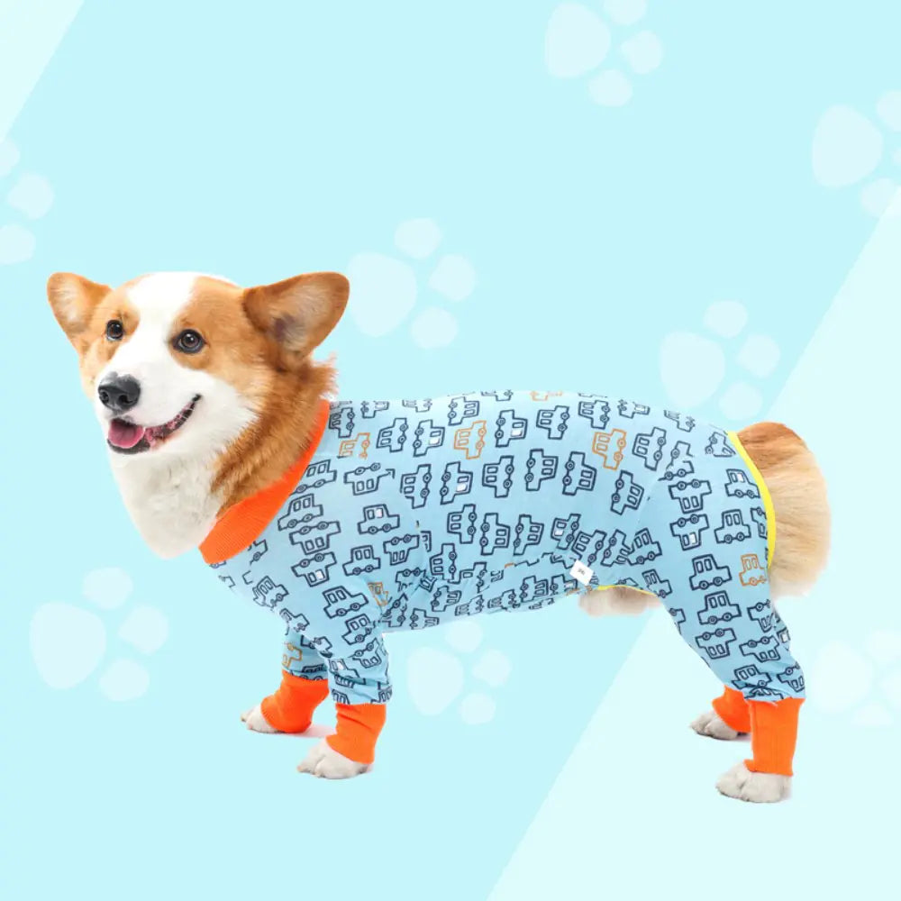 2024 Cute Cartoon Dog Print Bodysuit for Pets