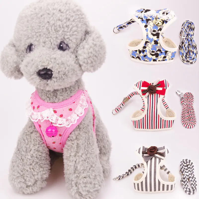 Pet Dog Leash with Harness Vest and Tether Strap