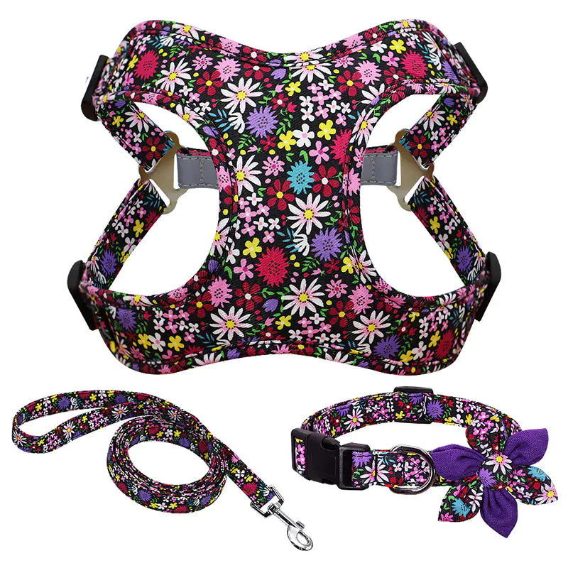 Dog Walking Traction Rope with Vest Type Collar Strap