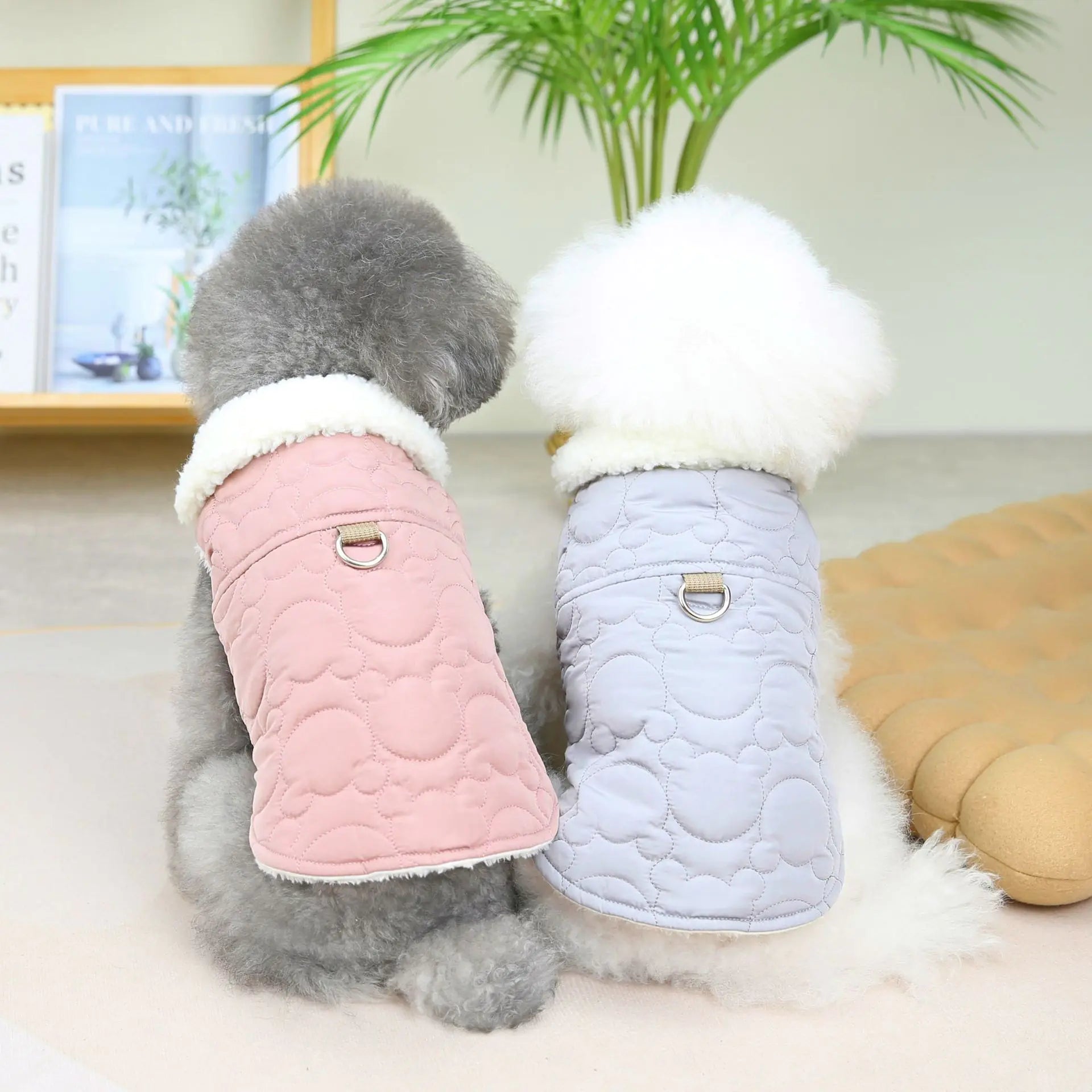 2022 Round Quilted Dog Coat with Cotton Lining