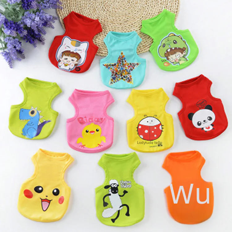 Cute Breathable Summer Pet Vest for Dogs and Cats