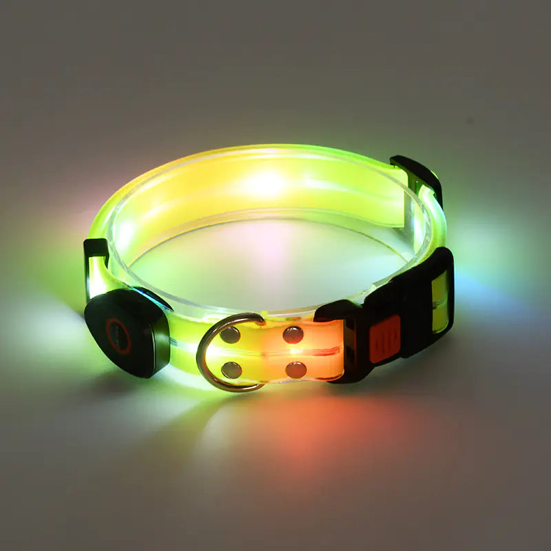 Rechargeable LED Luminous Nylon Pet Collar & Tow Rope