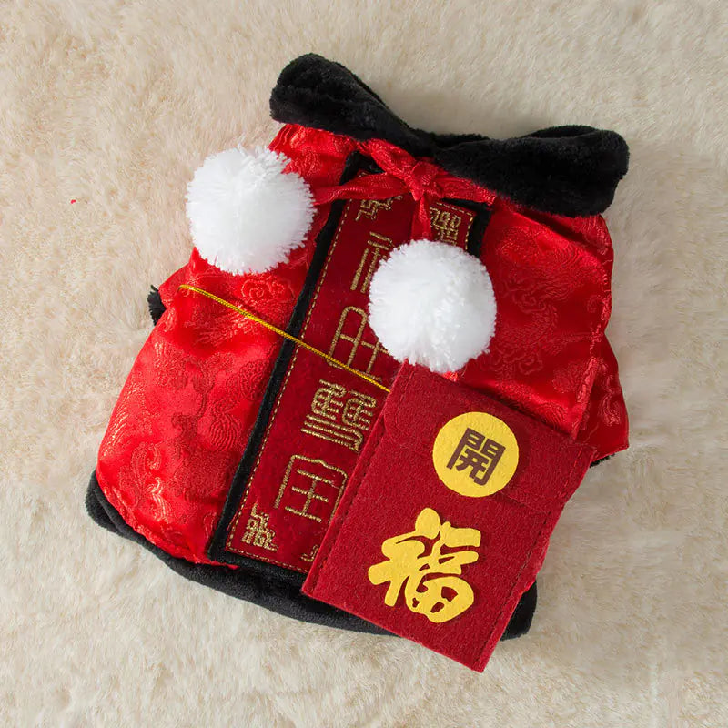New Year Festive Pet Clothes for Small Dogs and Cats