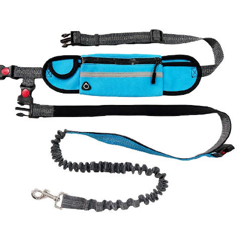 Adjustable Hands-Free Dog Running Leash with Pocket