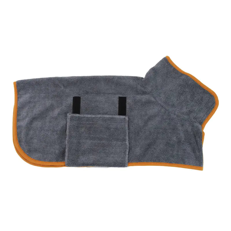 Quick-Dry Coral Fleece Pet Bathrobe with Embroidery