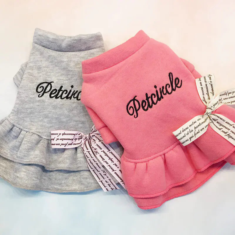 Pet Dog Dress with Bow and Letter Design for Puppies