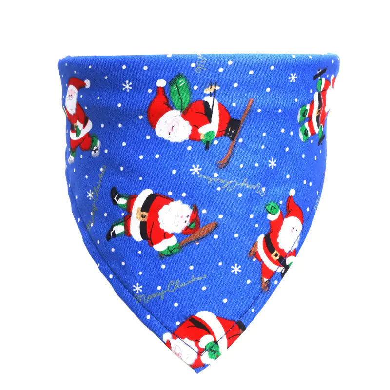 Christmas Print Triangle Scarf for Dogs