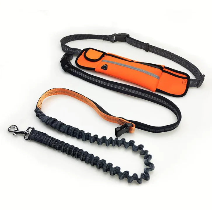 Adjustable Hands-Free Dog Running Leash with Pocket