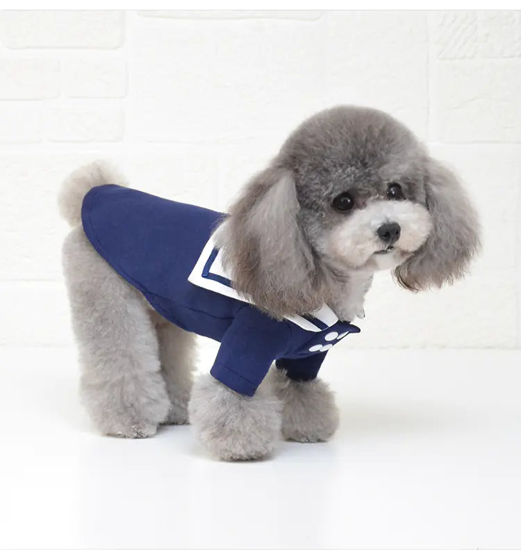 Pet Dog Sailor Outfit for Autumn/Winter Apparel