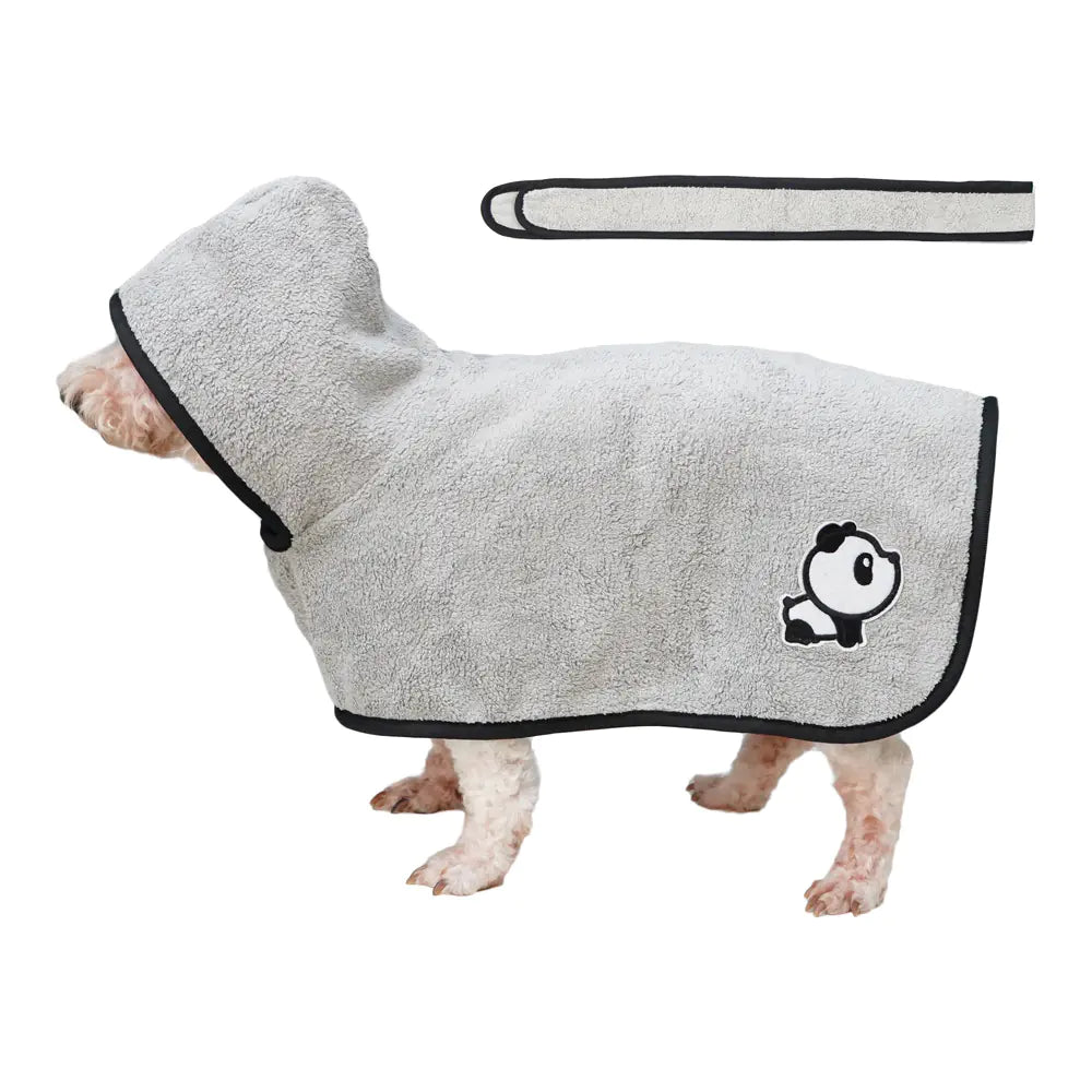 Quick-Dry Coral Fleece Pet Bathrobe with Embroidery