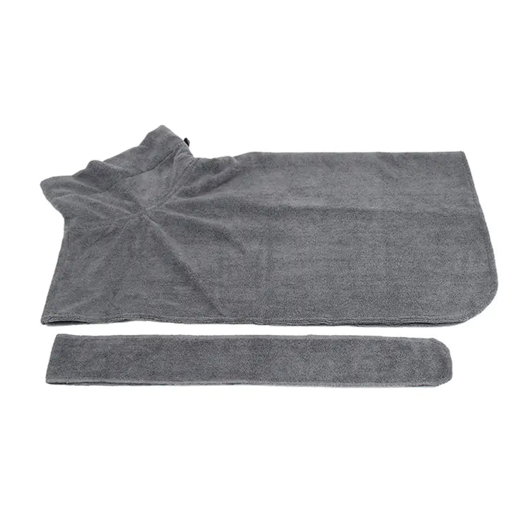 Quick-Dry Coral Fleece Pet Bathrobe with Embroidery