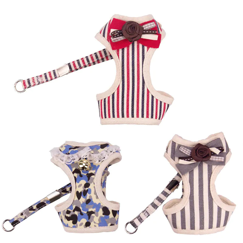 Pet Dog Leash with Harness Vest and Tether Strap