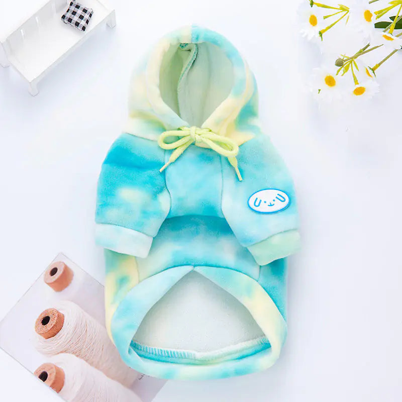 Tie-Dyed Cat Apparel for Autumn and Winter