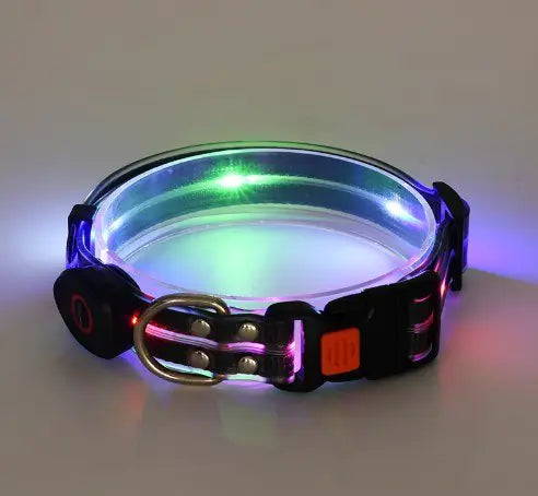 Rechargeable LED Luminous Nylon Pet Collar & Tow Rope