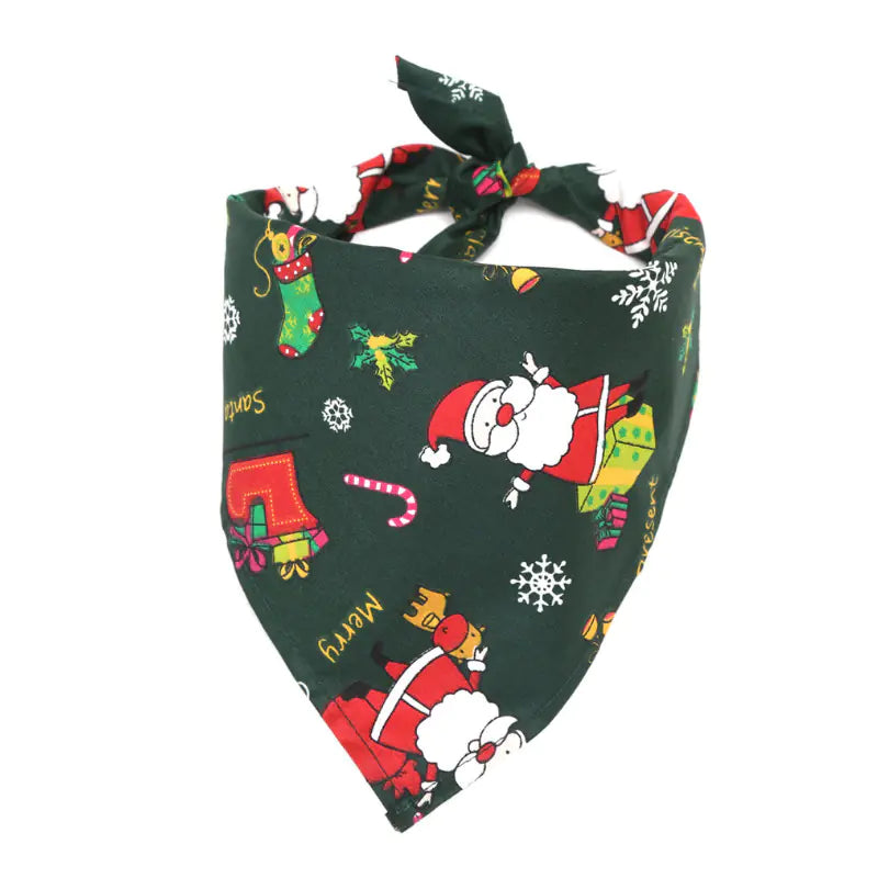 Christmas Print Triangle Scarf for Dogs
