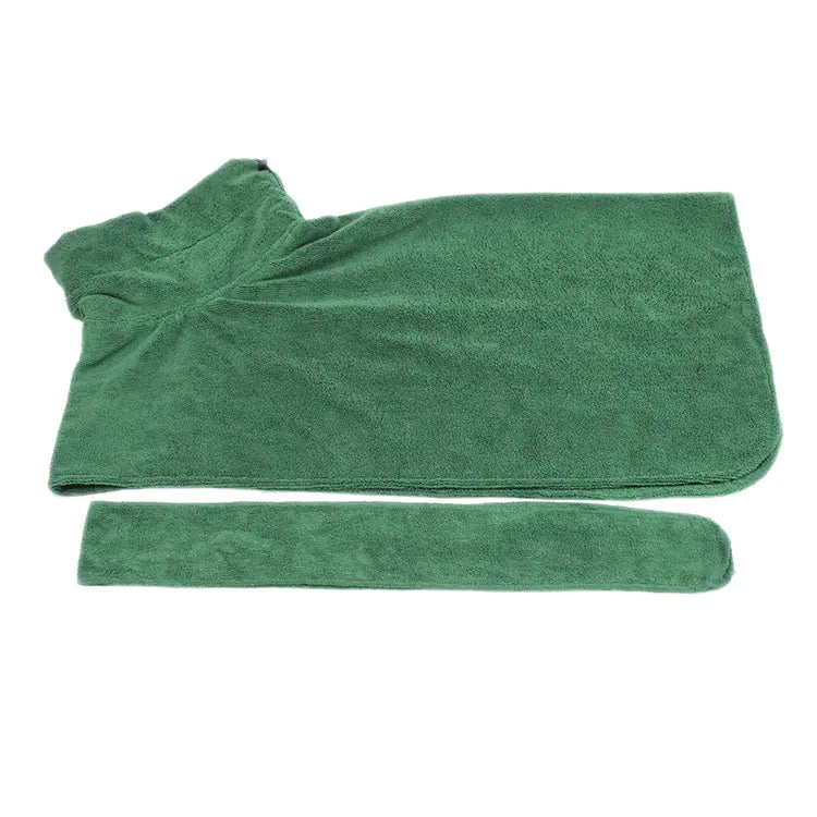 Quick-Dry Coral Fleece Pet Bathrobe with Embroidery